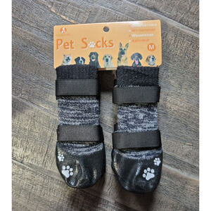 CoolTail Pet Socks Dog Medium Waterproof Anti Slip Weatherproof Adjustable Black